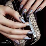 Glammer silver indigo nails